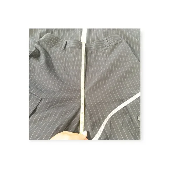 Anthropologie TwentySixHundred Navy Striped Wide Leg Dress Pants SZ 6 High Waist - Picture 10 of 14